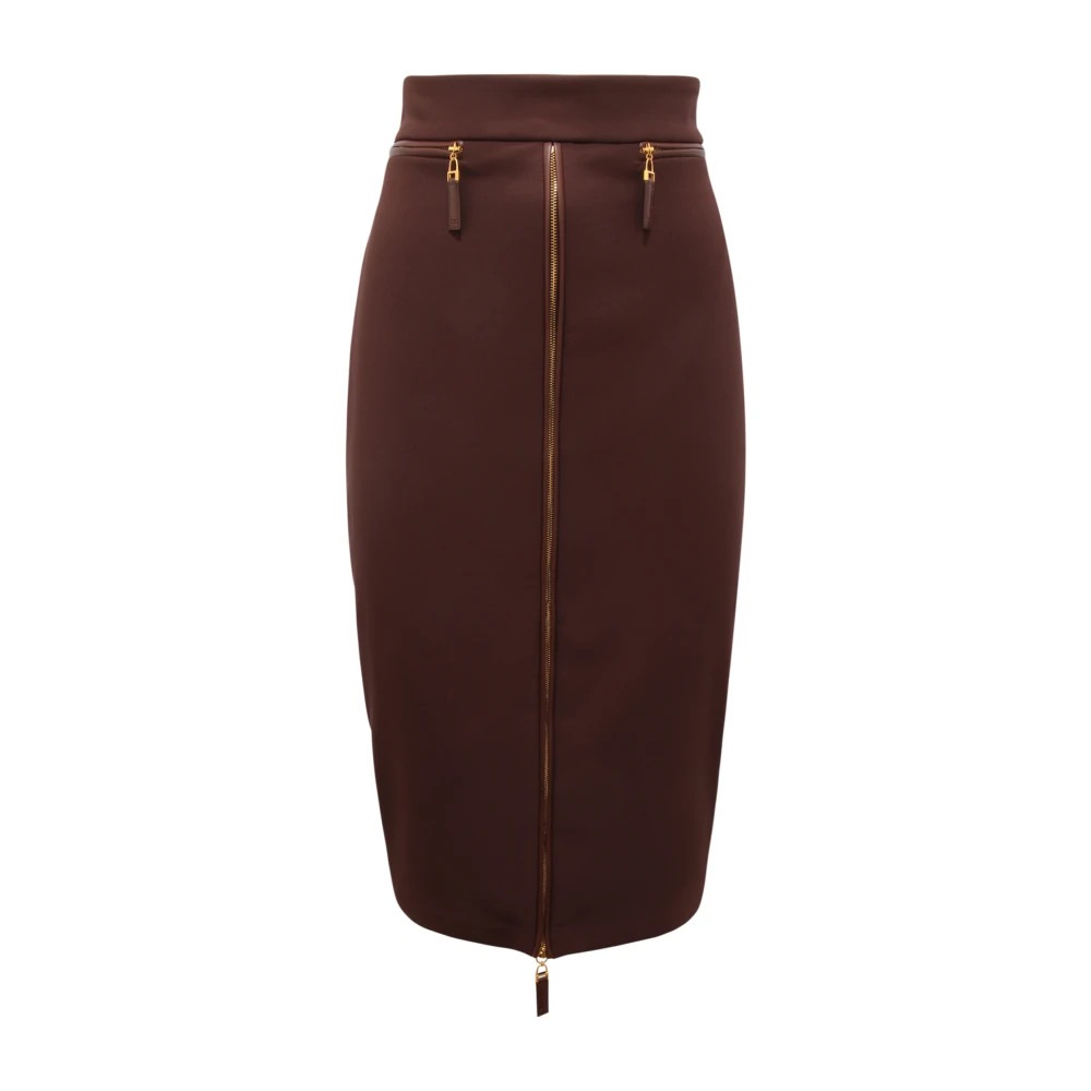 Elisabetta Franchi Women's Brown Pencil Skirts, M, Longuette Skirt