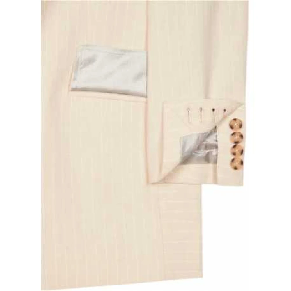 Paul Smith Gestreepte beige linnen katoenen blazer Beige Dames