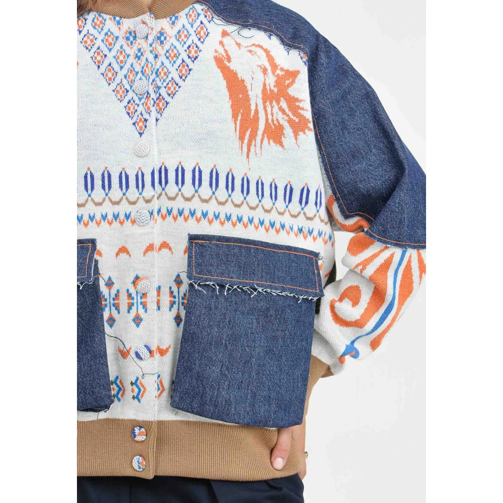 Akep Multicolor Jacquard Bomberjack Multicolor Dames