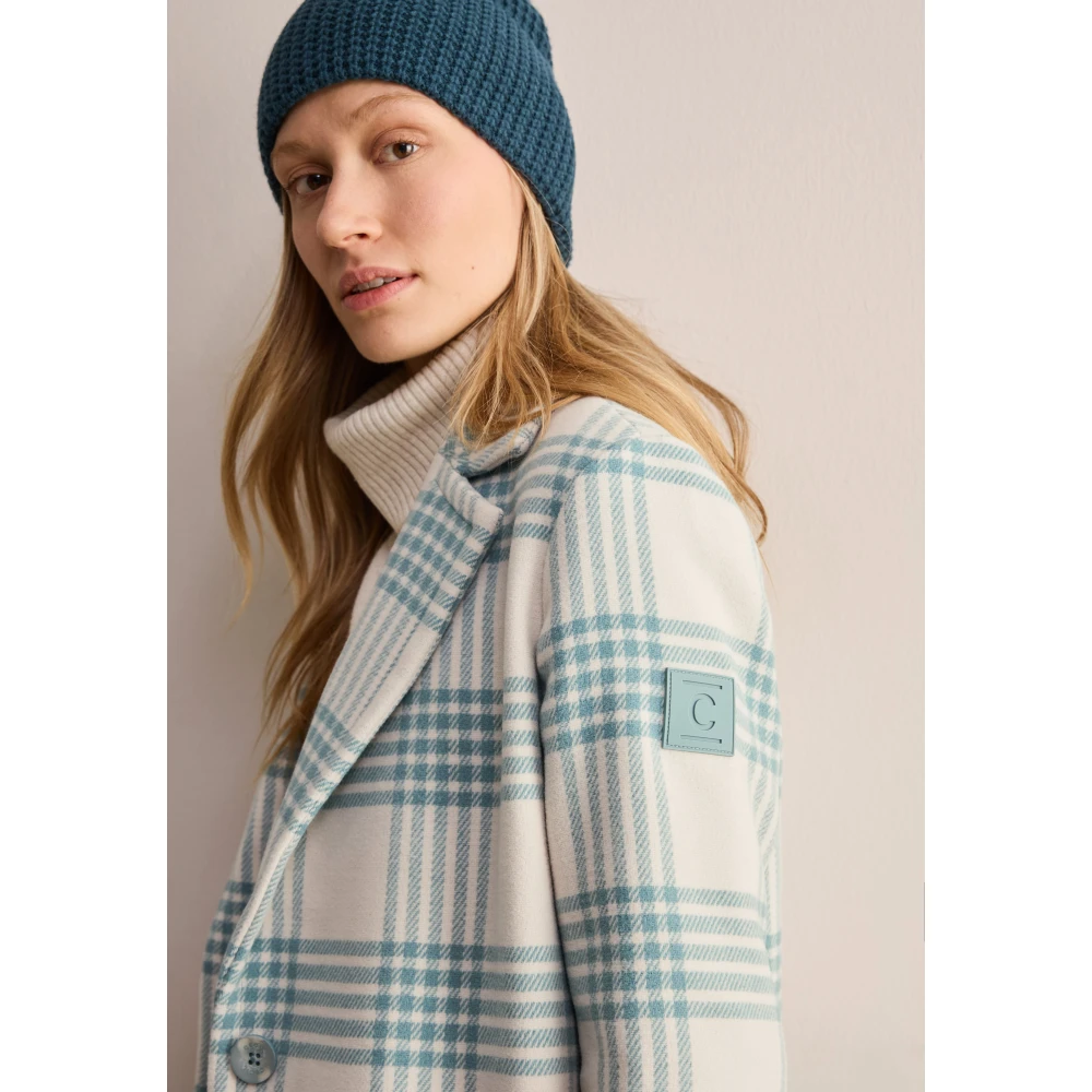 cecil Geruite Jas Stijlvol Comfortabel Vrouwen White Dames