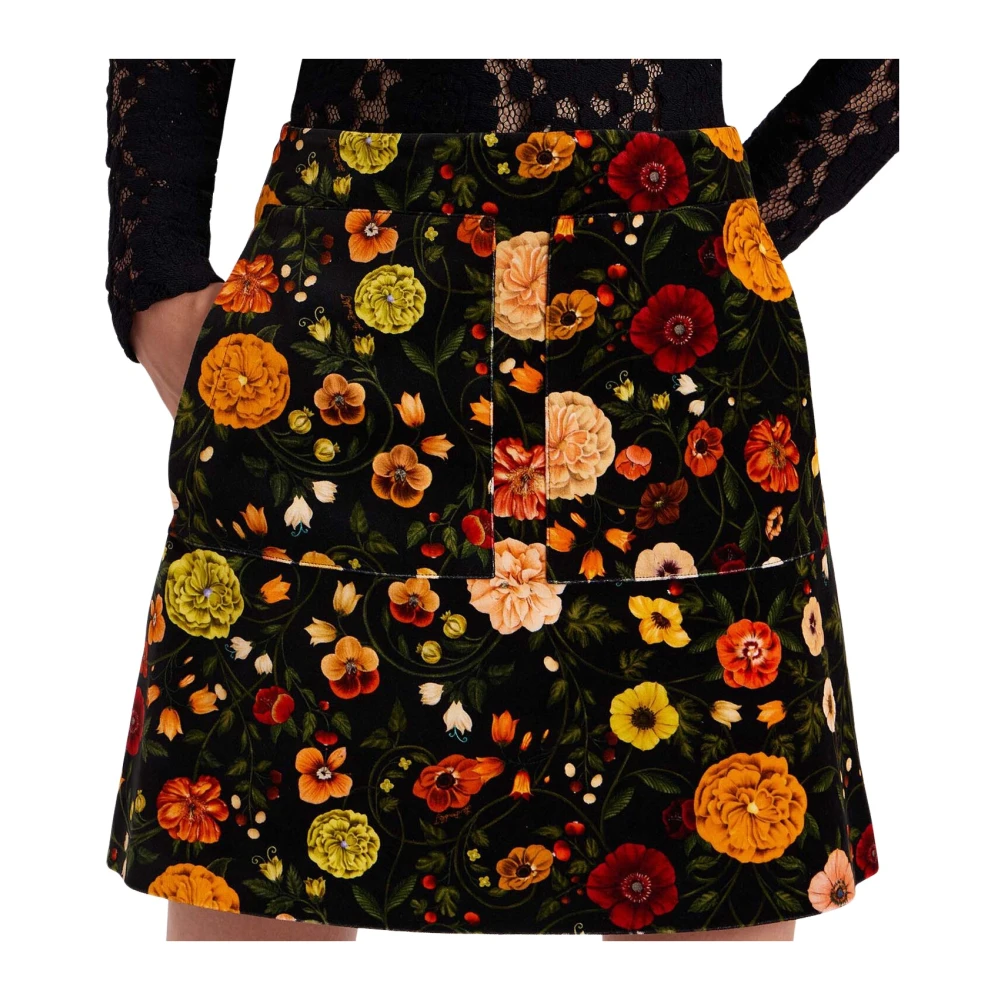 La DoubleJ Retro Patch Pocket A-Line Mini Rok Multicolor Dames