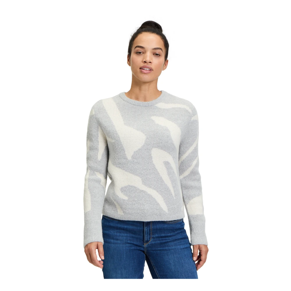 Betty & Co Gebreide trui met jacquard Gray Dames