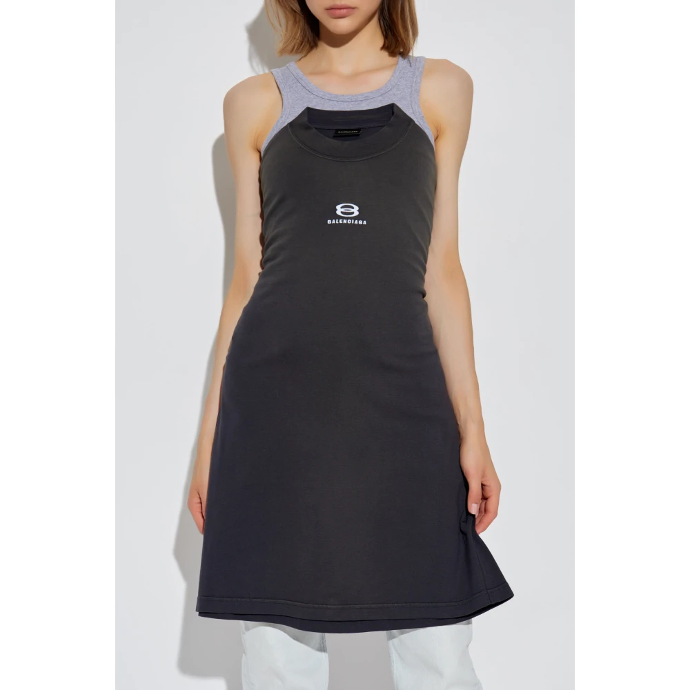 Balenciaga Spaghetti Strap Top Gray Dames