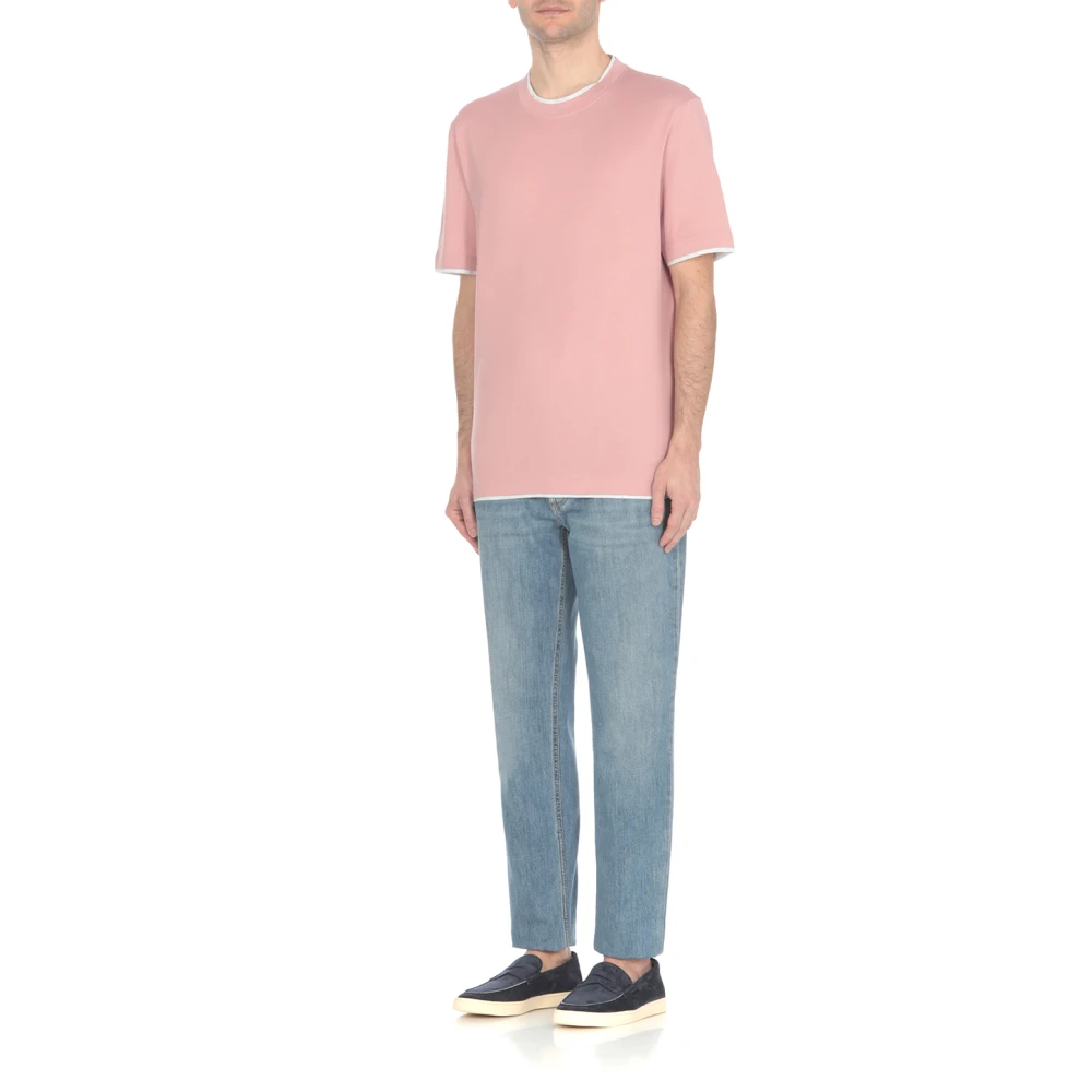 BRUNELLO CUCINELLI Roze T-shirt voor heren Pink Heren