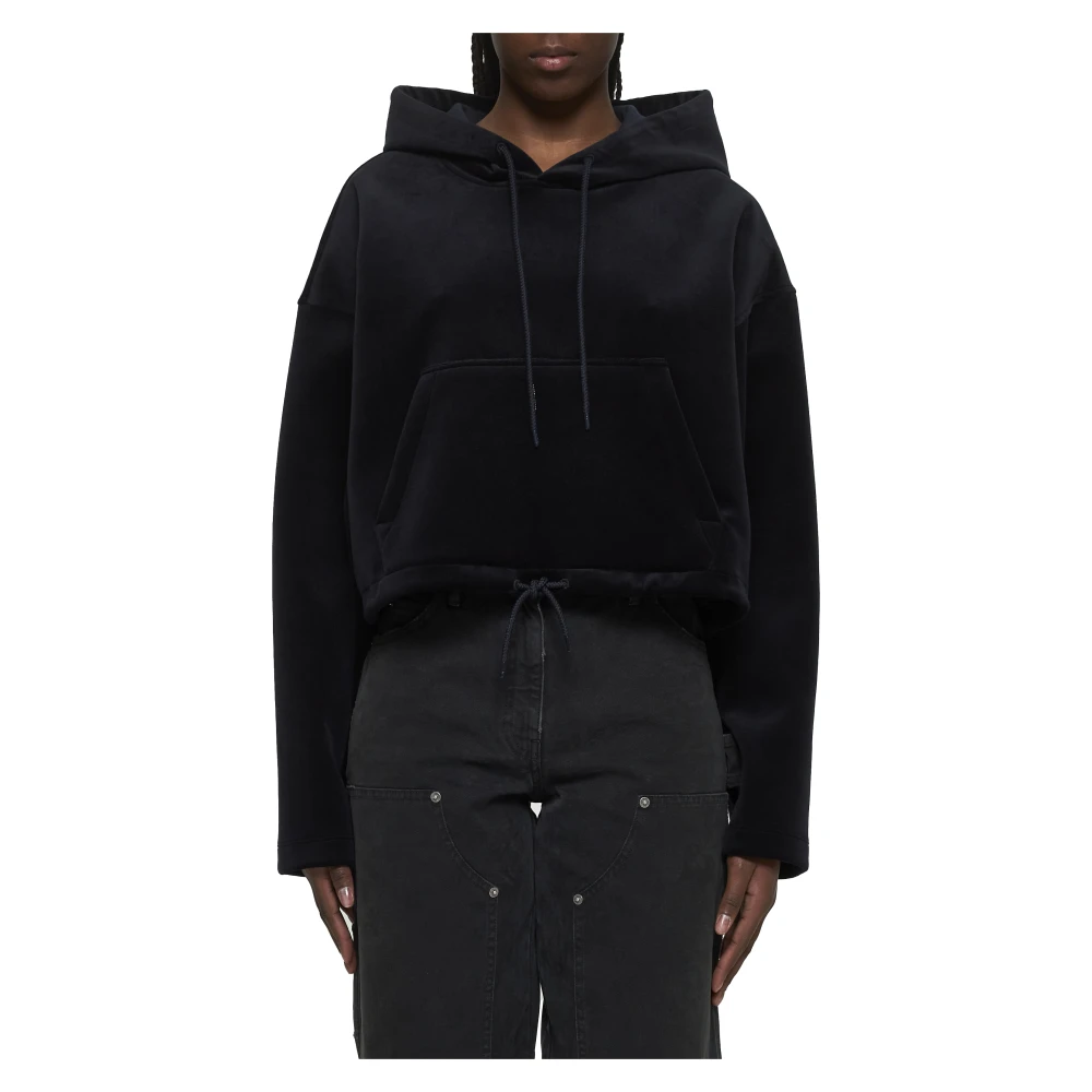 Golden Goose Zwarte hoodie met studs en kangoeroezak Blue Dames