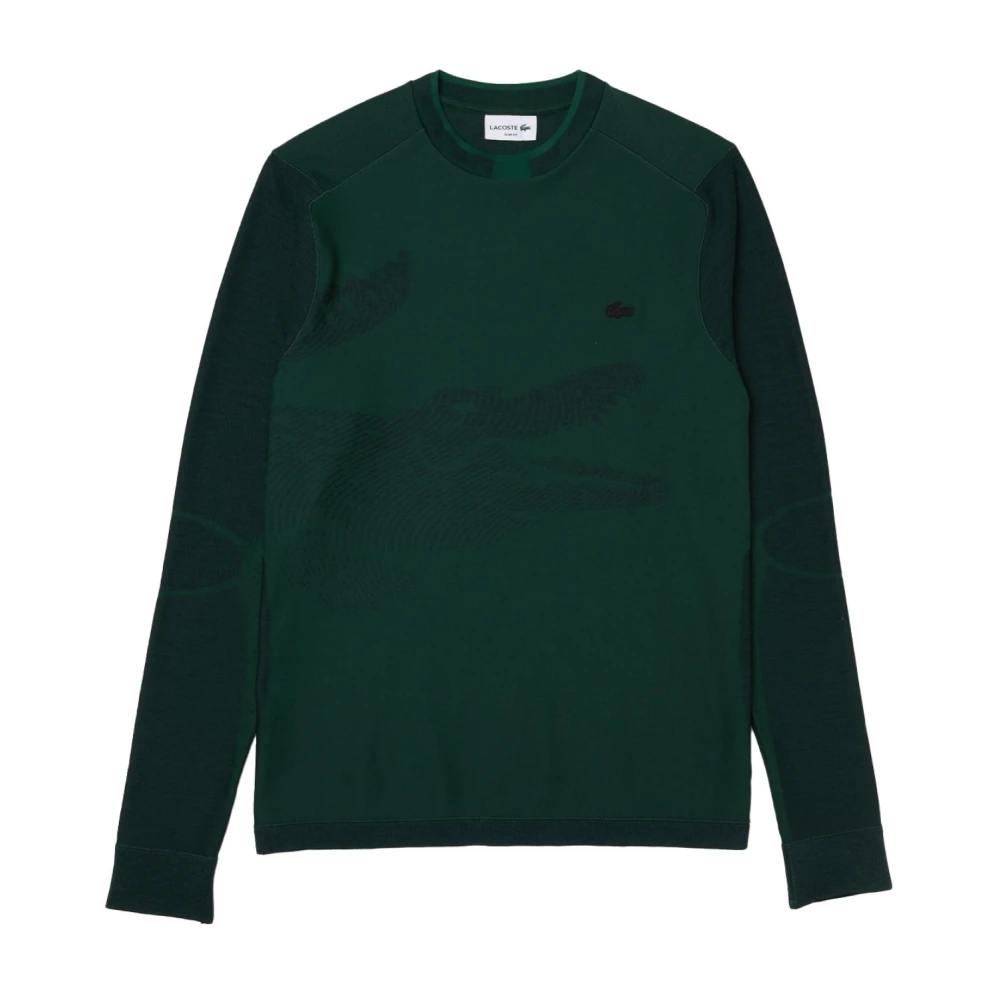 Lacoste Gestructureerde ronde hals sweatshirt Green Heren