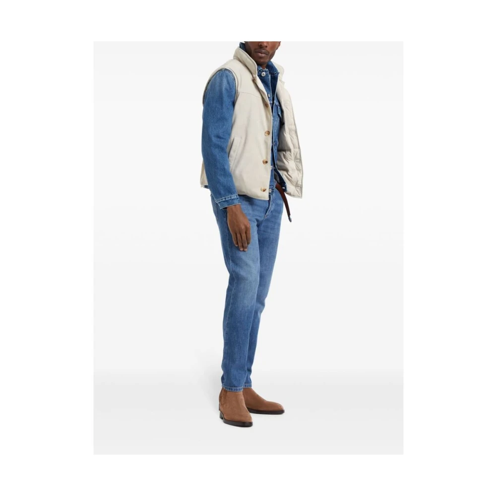 BRUNELLO CUCINELLI Blauwe Cashmere Crew Neck Sweater Blue Heren