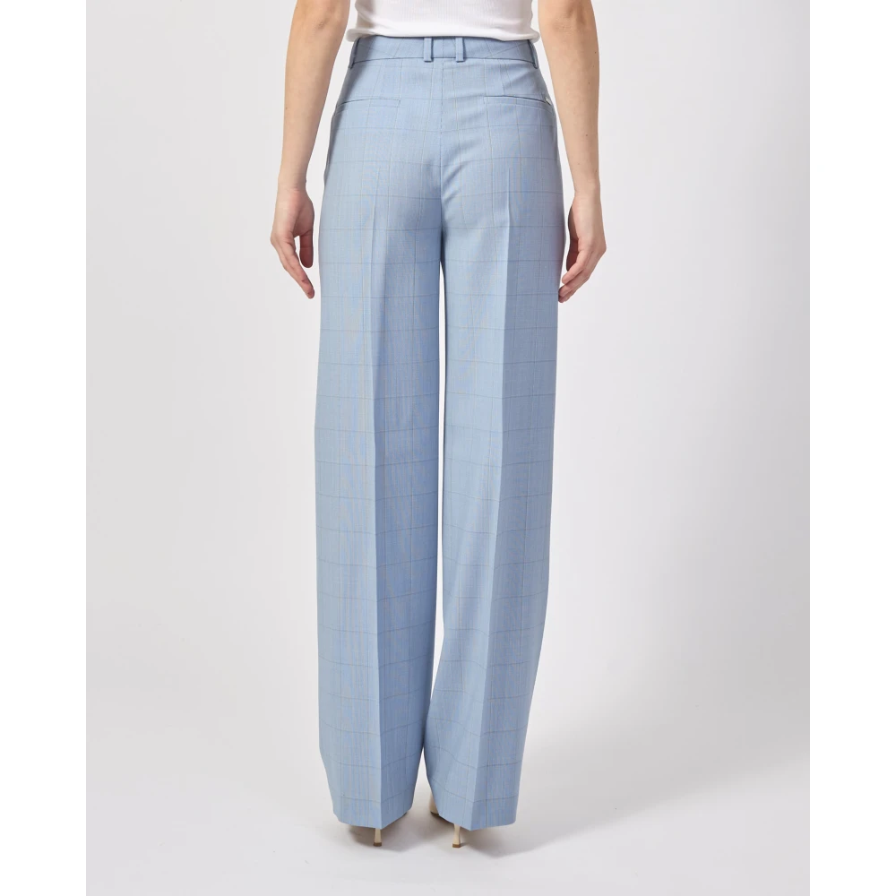 Hugo Boss Hoge taille formele broek in blauw ruit Blue Dames