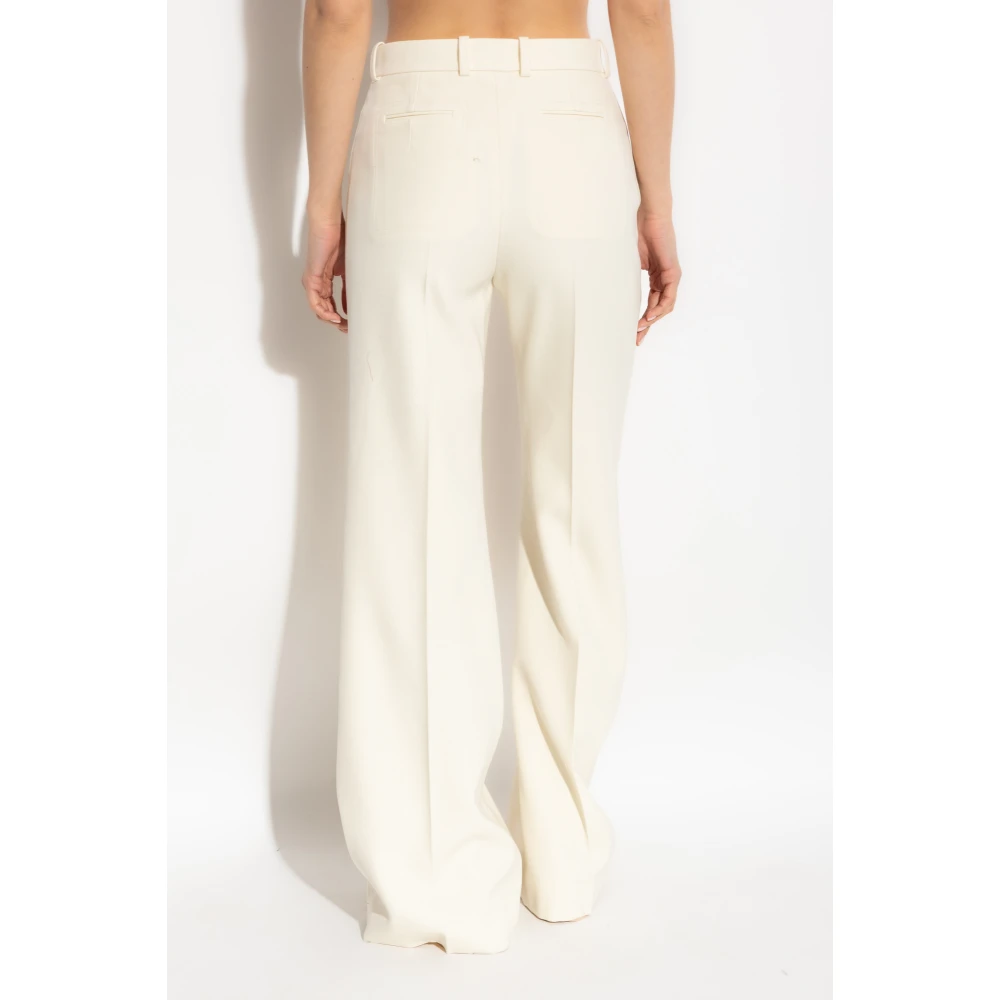 Chloé Wollen broek met vouw Beige Dames