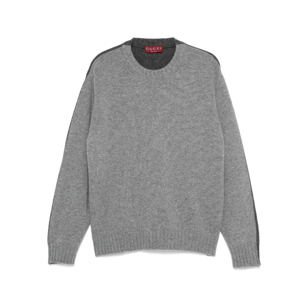 Gucci Tweekleurige Trui van Wol en Kasjmier Gray Heren