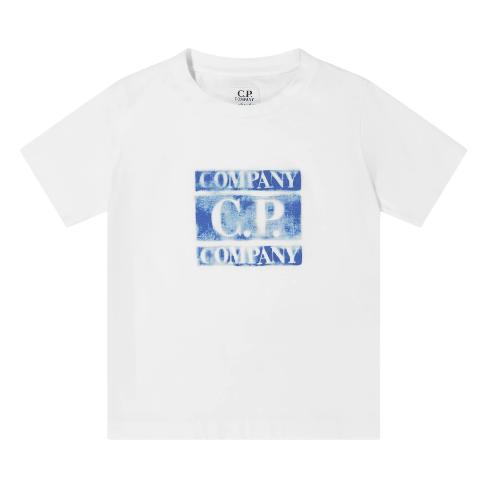 C.p. Company Boys Beige Logo Print Cotton Jersey T-Shirt - Kids Short Sleeve T-Shirts - 8 Y - Kids