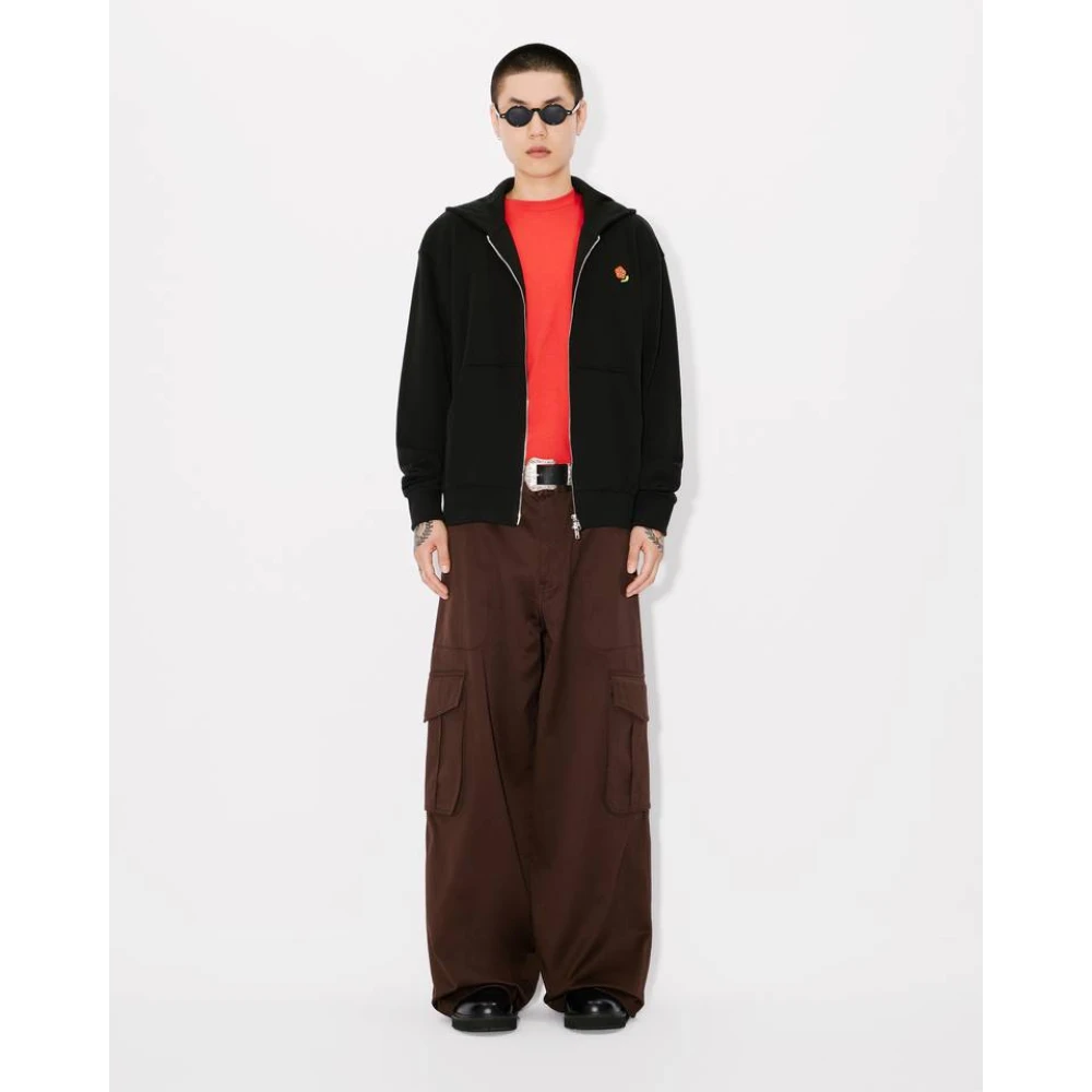 Kenzo Geborduurde Rits Trui Black Heren