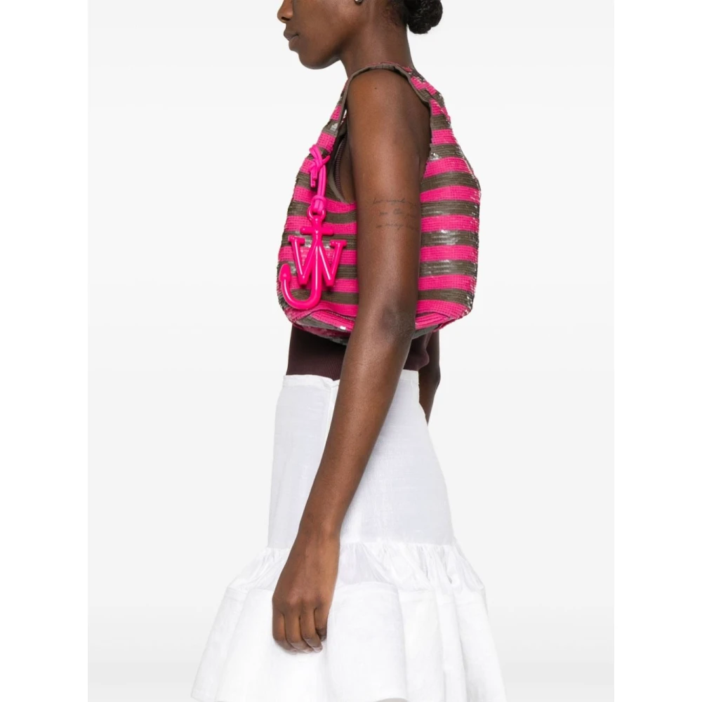 JW Anderson Sequin Shopper Tas Pink Dames