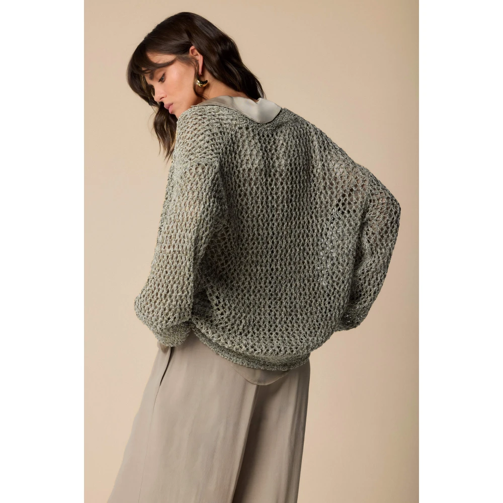 Kocca Kant Gebreide Trui Beige Dames