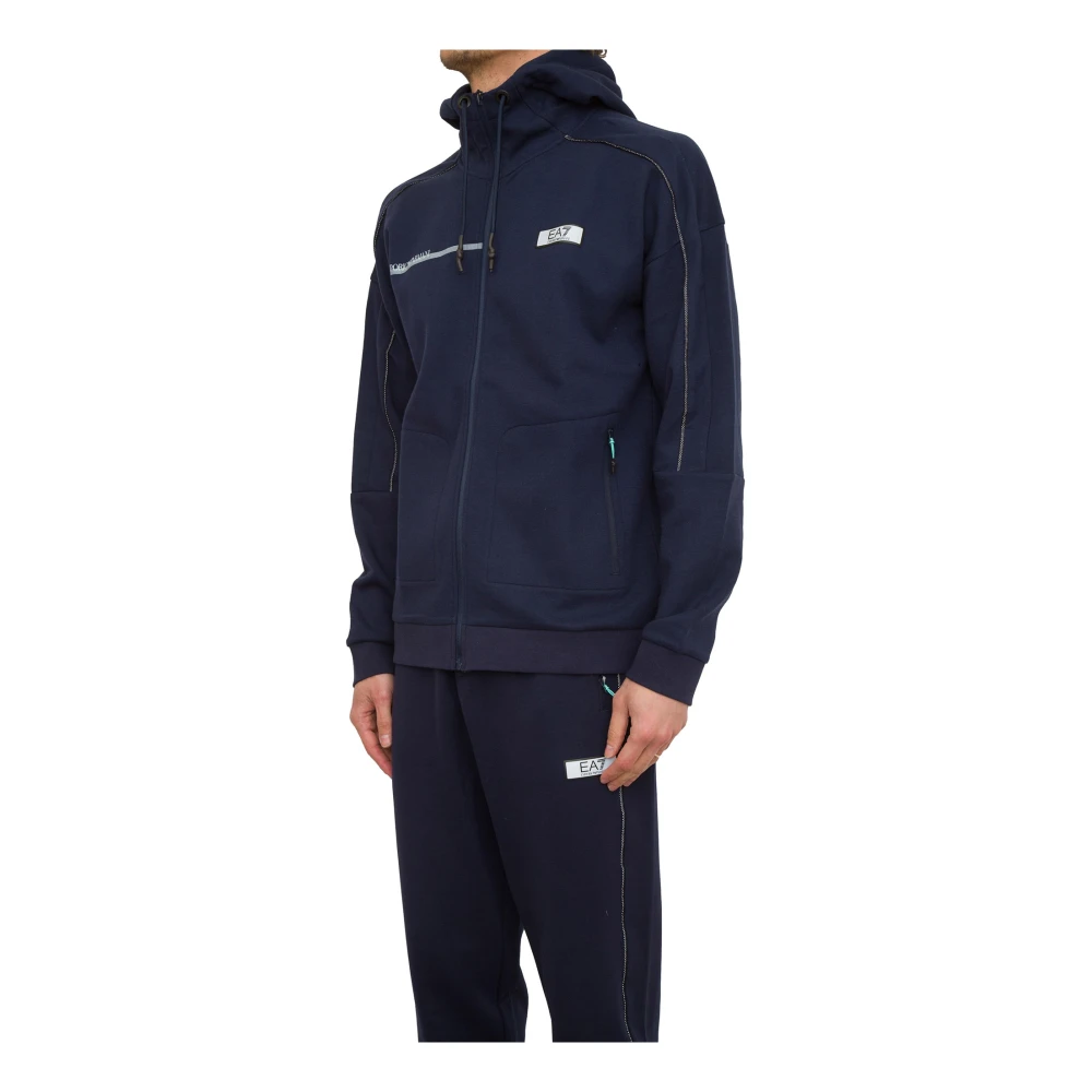 Emporio Armani EA7 Blauwe Sweatshirt Casual Stijl Blue Heren