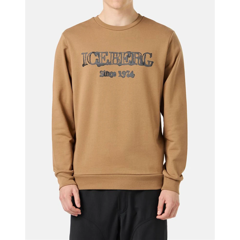 Iceberg Sweatshirt met capuchon en logo Brown Heren