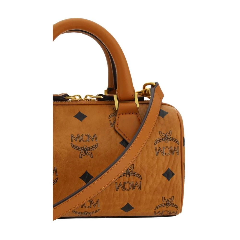 MCM Ella Boston Handtas met Buisvormige Handvatten Brown Dames