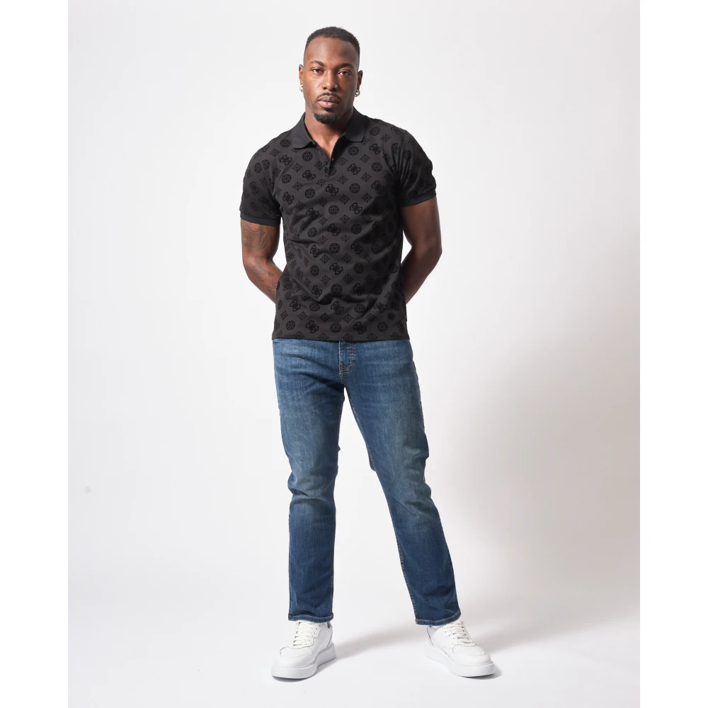 Guess Zwarte Polo T-shirts en Polos Black Heren