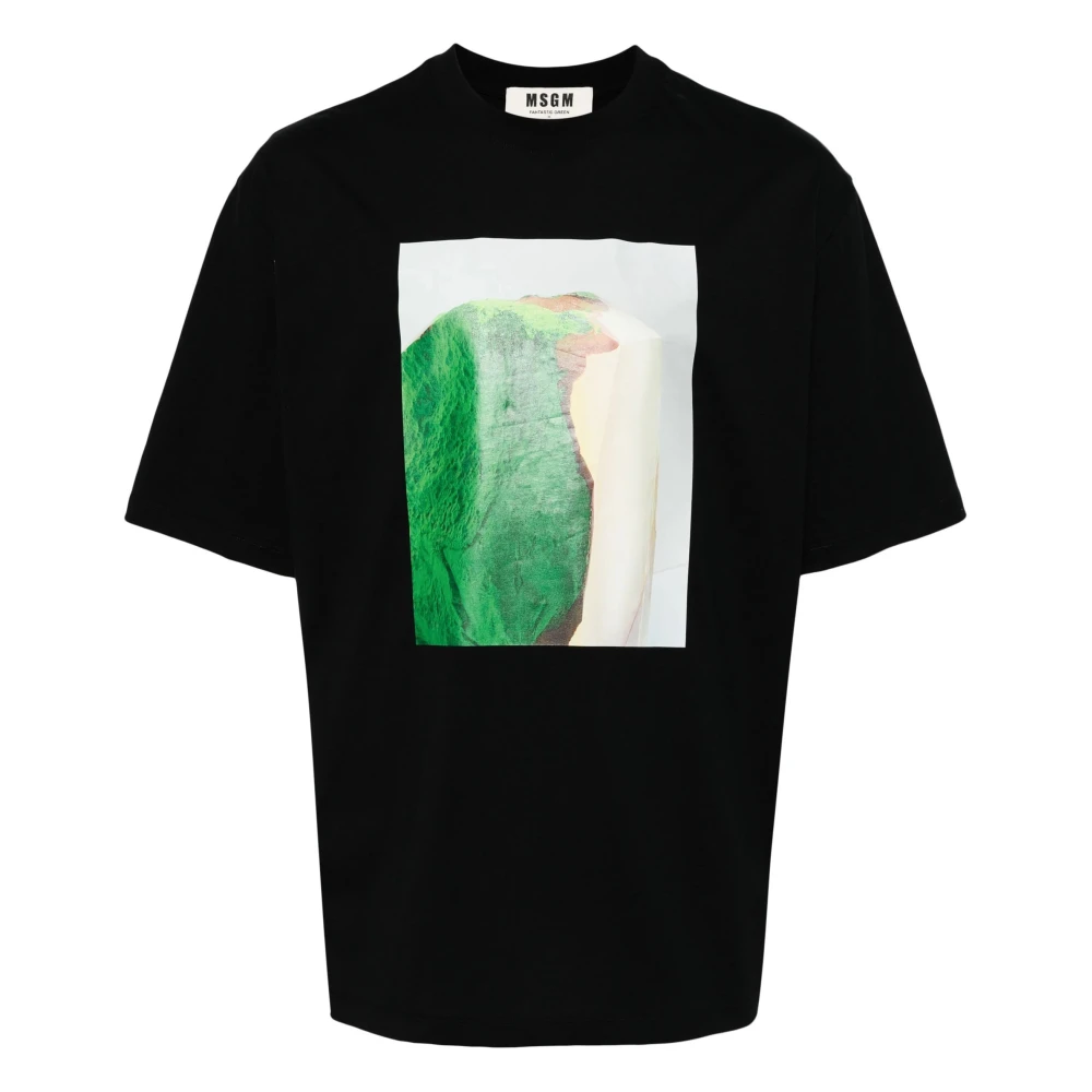 Msgm Zwarte T-shirts en Polos Black Heren