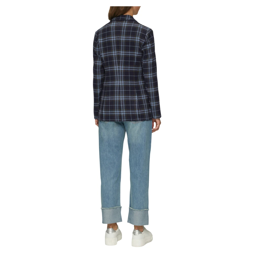 s.Oliver Twill Geruite Indoor Blazer Blue Dames