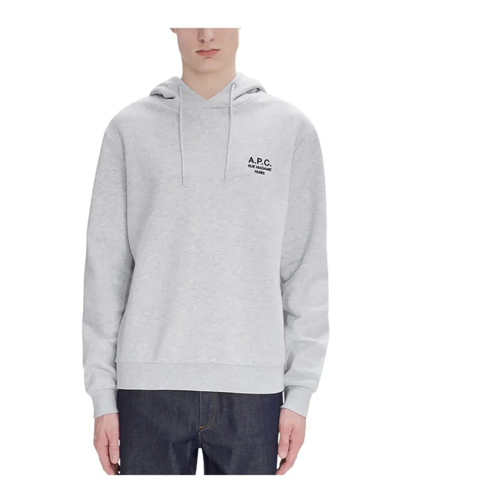 A.p.c. Men's Gray Hoodies, L, Standard Rue Madame Hoodie
