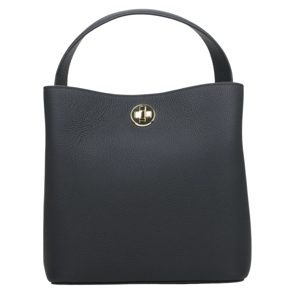 Estro Dames Zwarte Handtas gemaakt van Echt Leer Er00114437 Black Dames