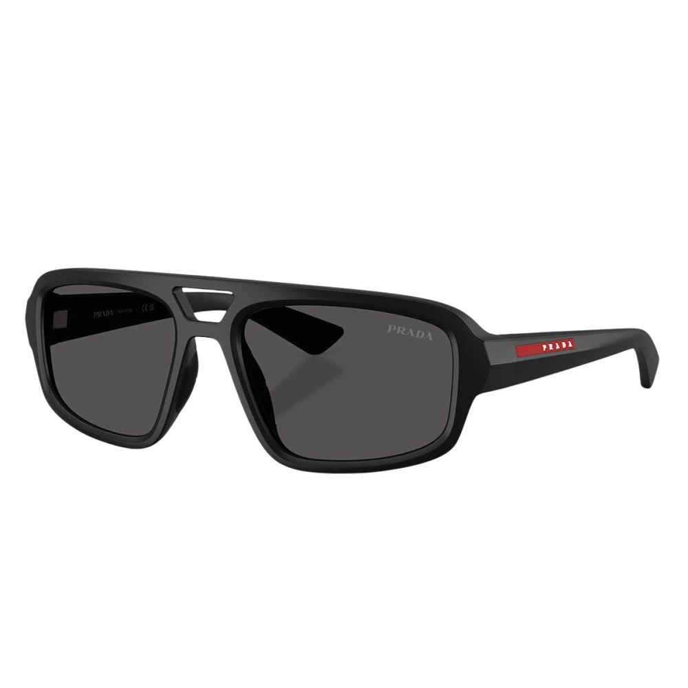 Prada Linea Rossa Grey Man Ps B11su 1Bo08z Sunglasses Injected Black Geometric Normal - Image 2