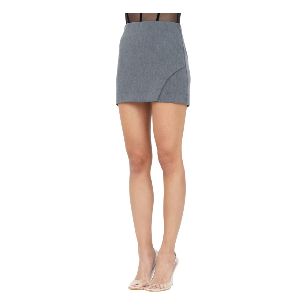 PATRIZIA PEPE Grijze Mini Rok Essential Collectie Gray Dames