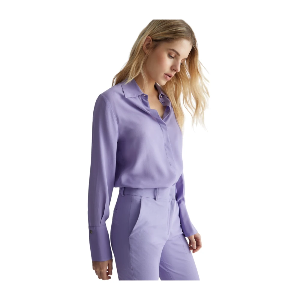 Liu Jo Stijlvol Wit Overhemd Purple Dames