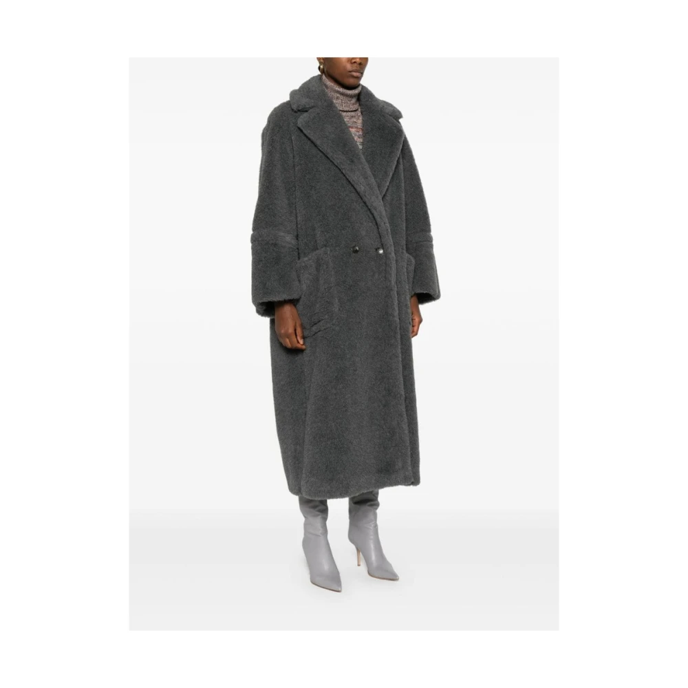 Max Mara Oversized wollen Teddy Kadiak jas Gray Dames