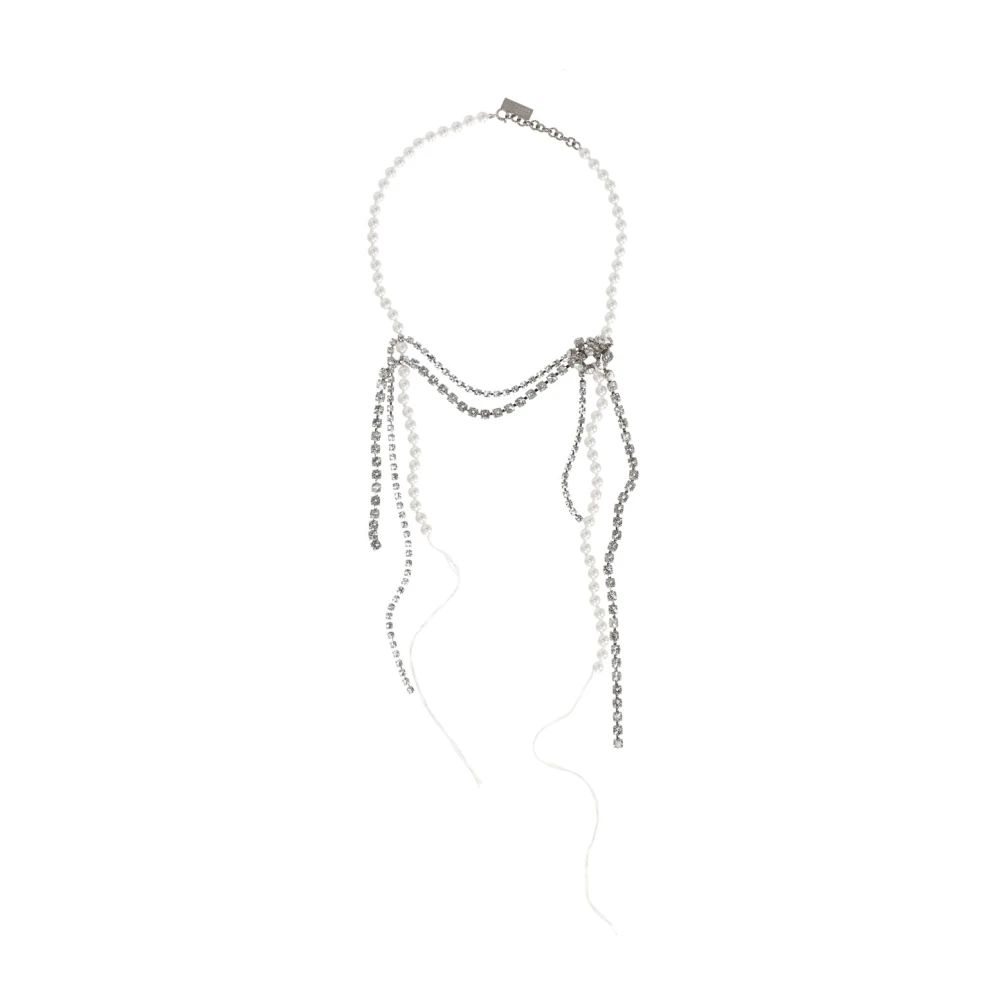 Mm6 Maison Margiela Women's Multicolour Necklace With Synth Pearls And Strass