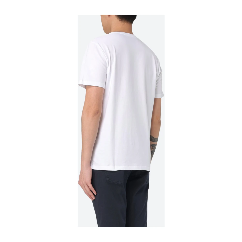 Dondup Katoenen Jersey T-shirt met Borstprint White Heren