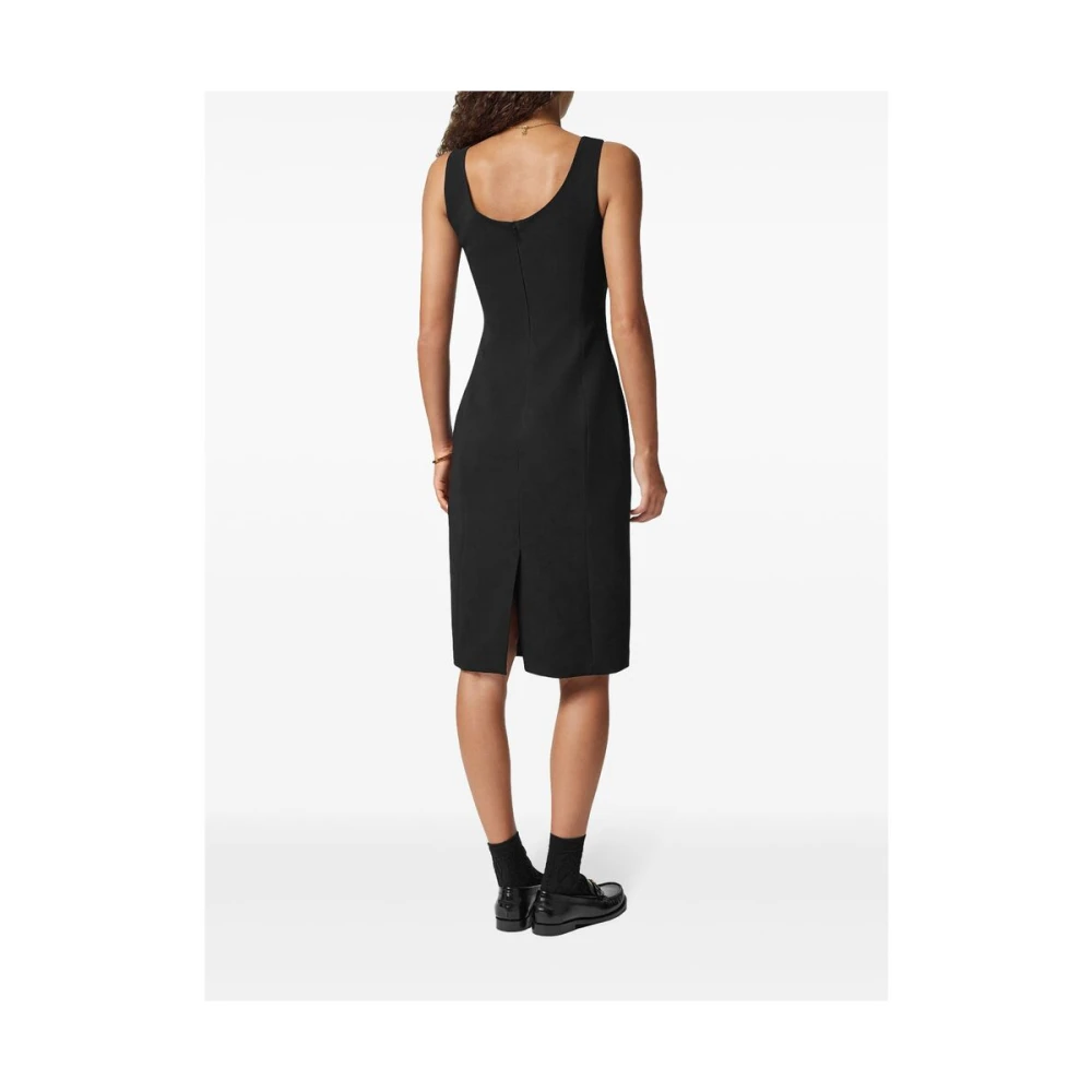 Versace Zwarte Mouwloze Jurk met Medusa Motief Black Dames