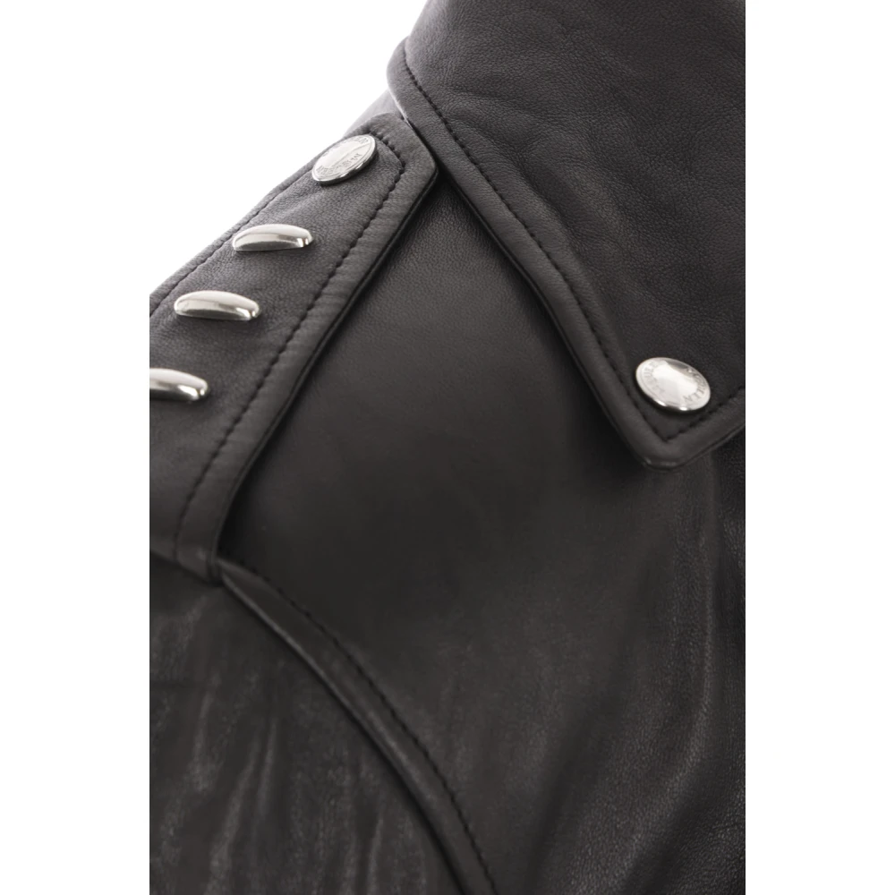 alexander mcqueen Zwarte Biker Leren Jas Black Heren