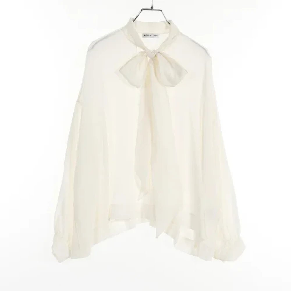 Balenciaga Vintage Pre-owned Silk tops Beige Dames