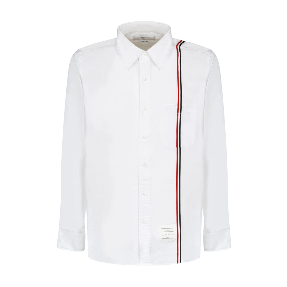 Thom Browne Vit Oxford Skjorta med Trefärgad Detalj White, Herr