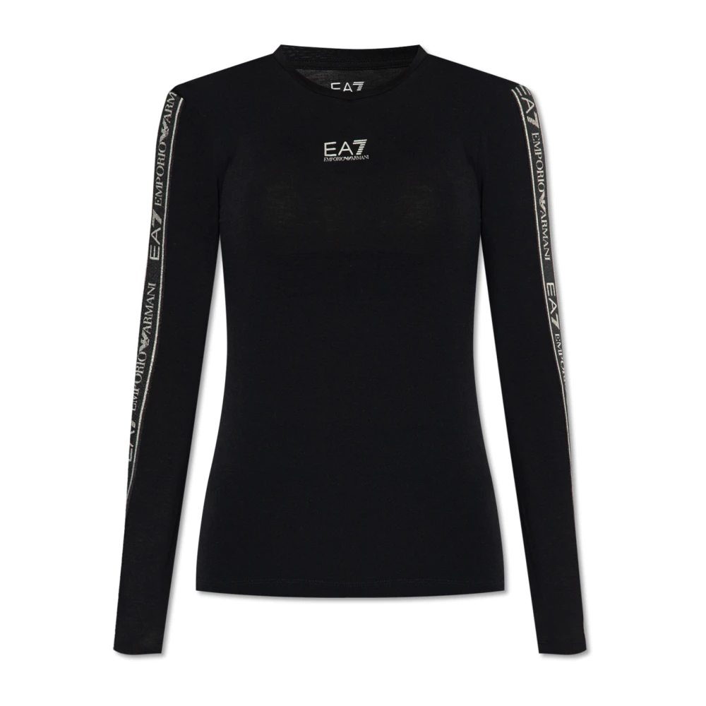 Emporio Armani EA7 T-shirt met lange mouwen Black Dames