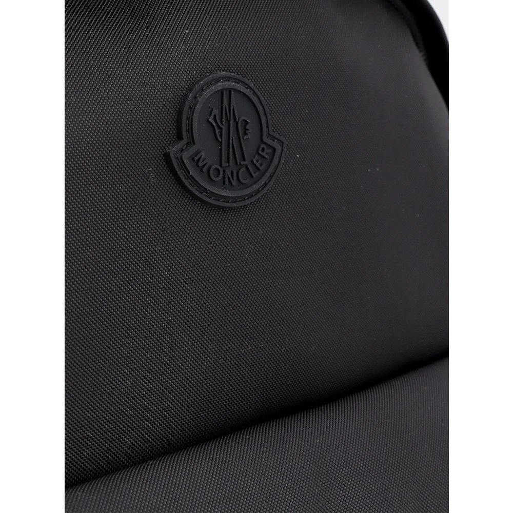 Moncler Waterdichte nylon rugzak met logo patch Black Heren