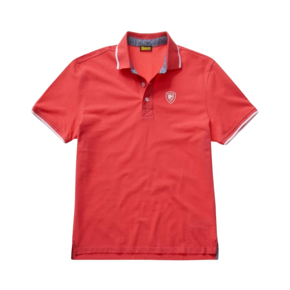 Blauer Katoenen Polo Shirt Red Heren