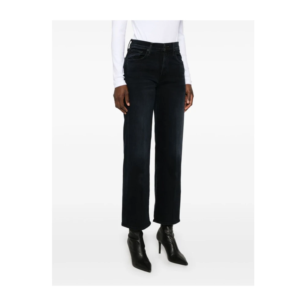 Mother Blauwe Denim Straight Leg Jeans Blue Dames