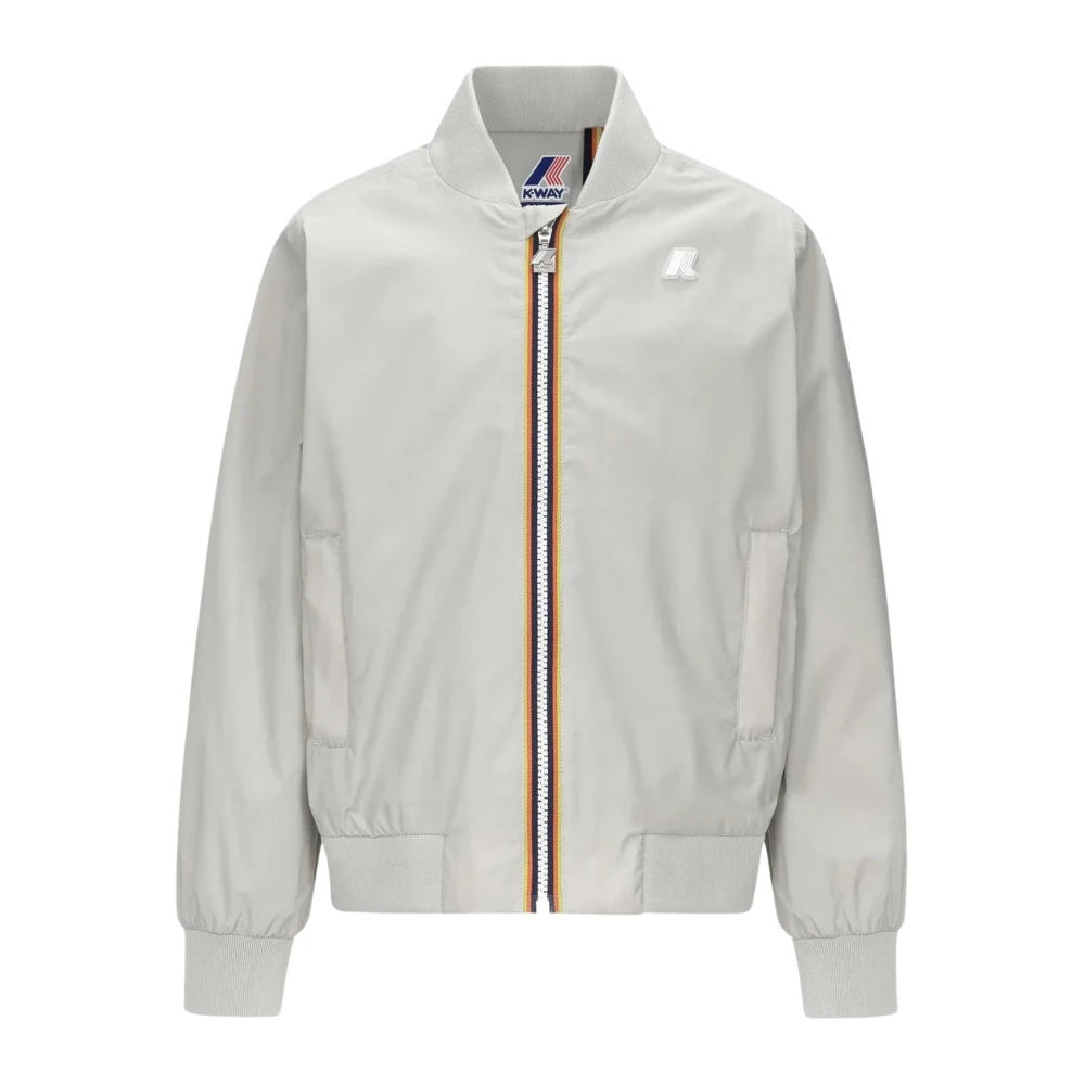 K-Way Men's Beige Stretch Nylon Fullzip Coat