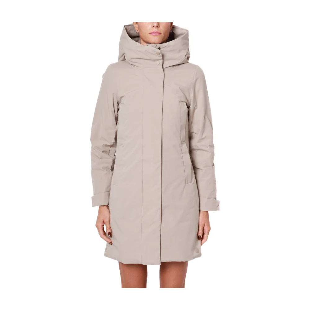 Elvine Beige Gevoerde Winterparka met Capuchon Beige Dames