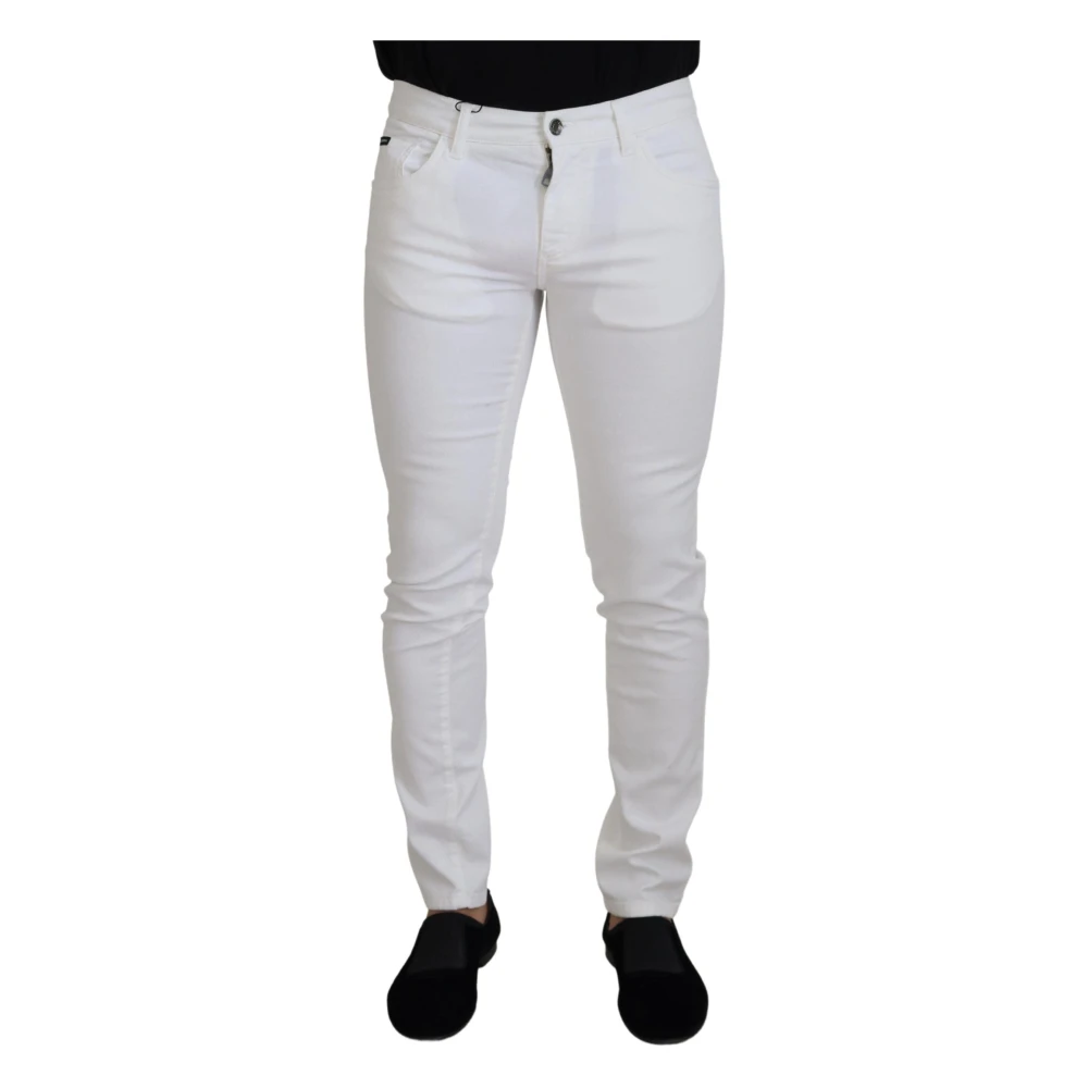 Dolce & Gabbana Men's White Elegant Slim Fit Skinny Jeans