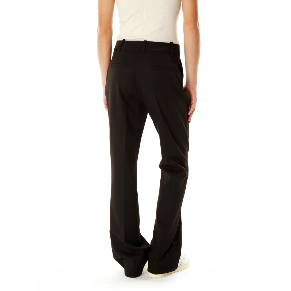 Samsøe Klassieke broek met zakken en plooien Black Dames