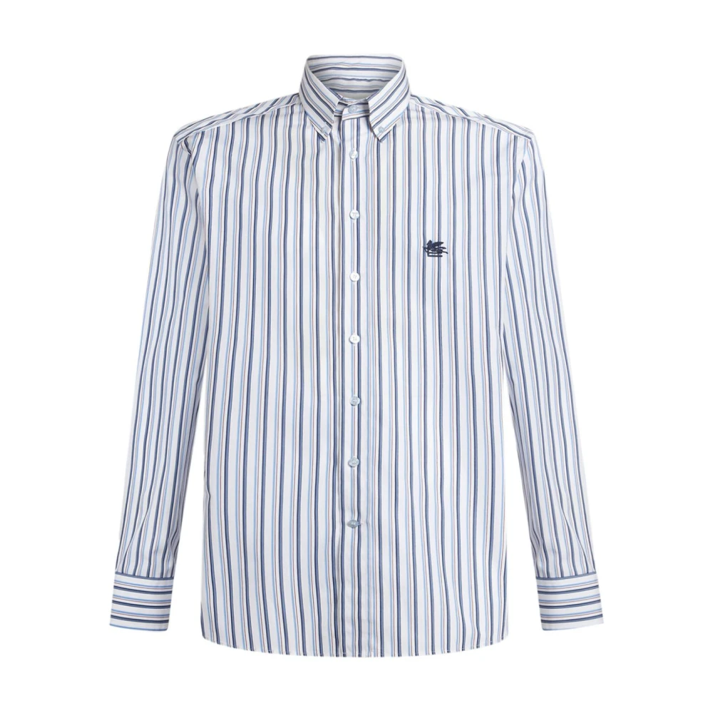 Etro Men's Blue Striped Cotton Shirt