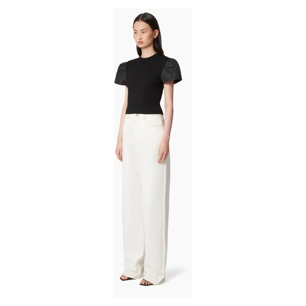 Nina Ricci T-Shirt MET Peplum Kort Black Dames
