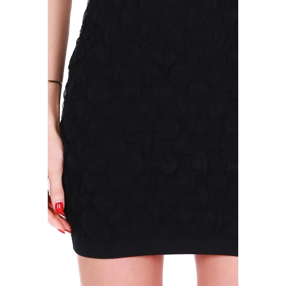 Elisabetta Franchi Gebreide Mouwloze Mini Jurk Zwart Black Dames