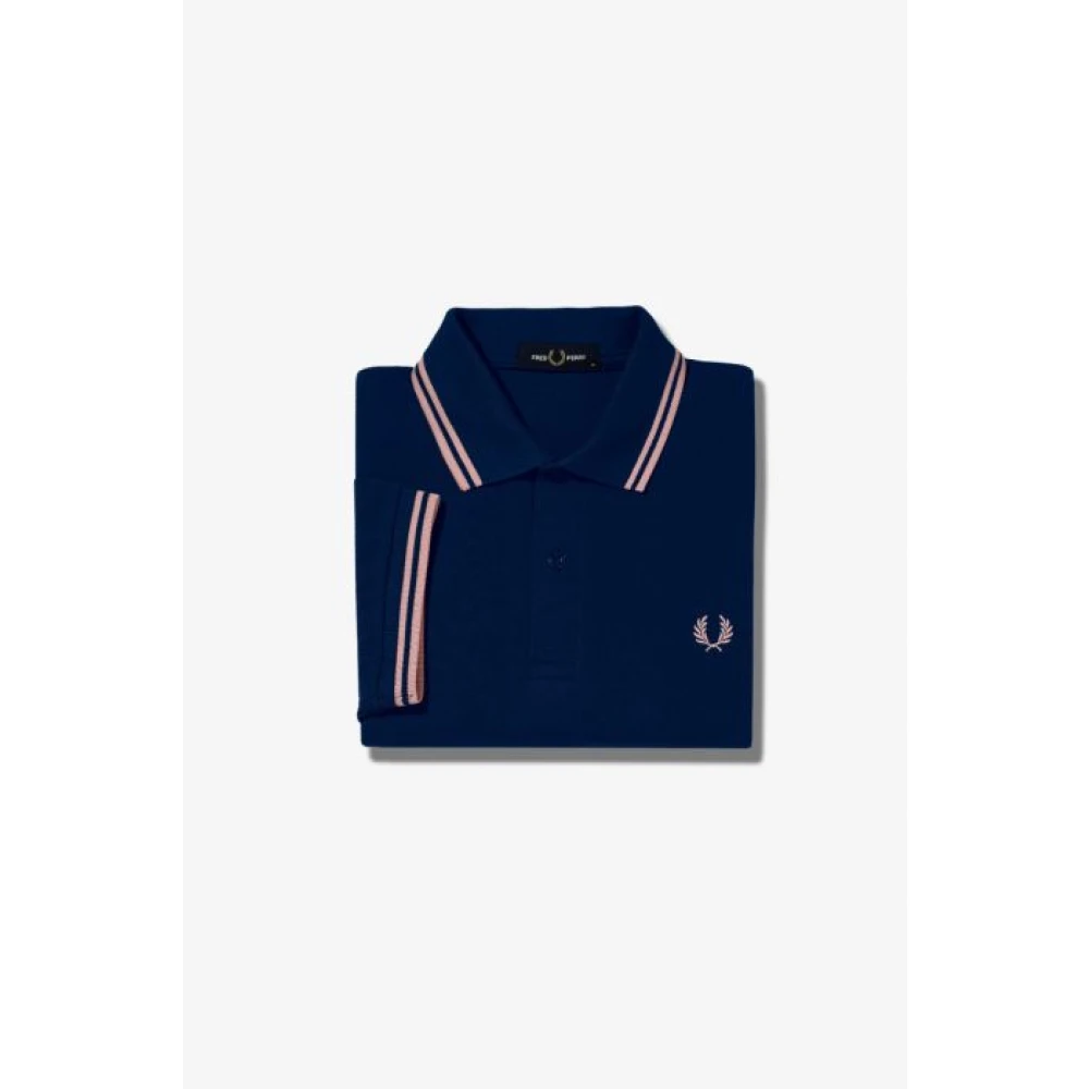 Fred Perry Slim Fit Twin Tipped Polo in Blauw Roze Blue Heren