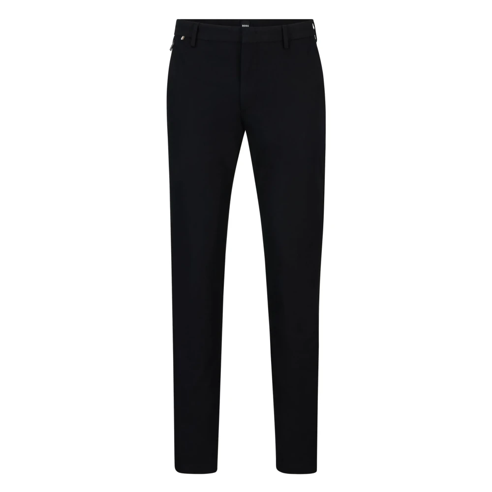 Hugo Men's Black Slim-Fit Trousers, S, Slim Fit Cotton Stretch Trousers
