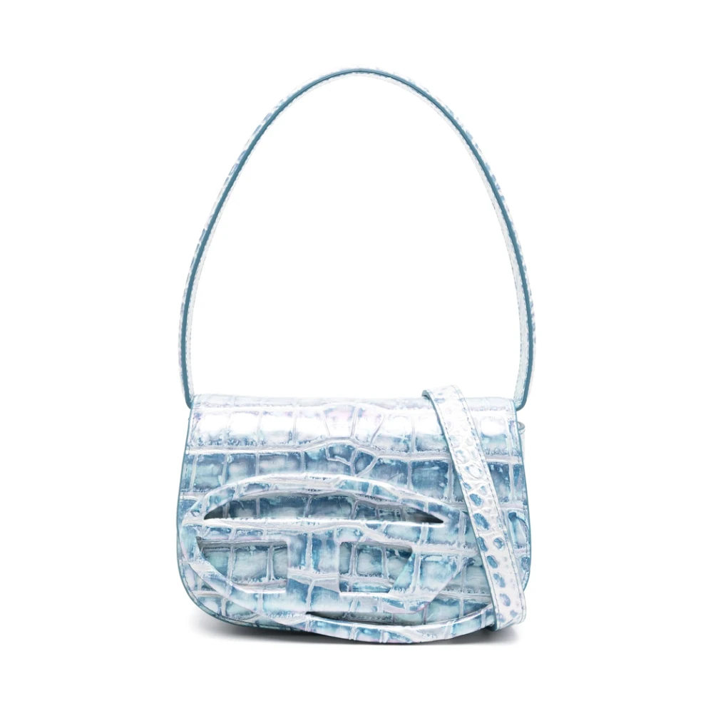 Diesel Lichtblauwe Foldover Top Tas Blue Dames